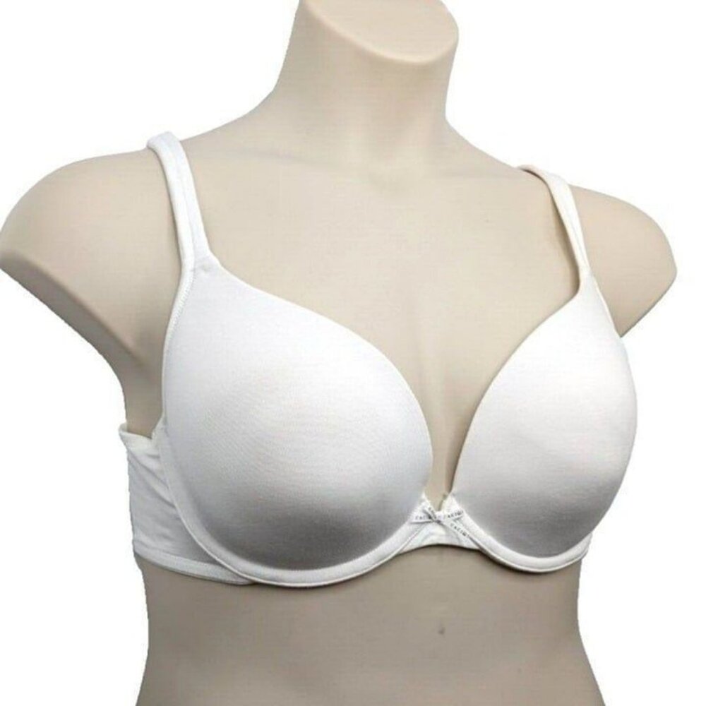 Lane Bryant Cacique Cotton Boost Plunge Bra Size 44DDD White